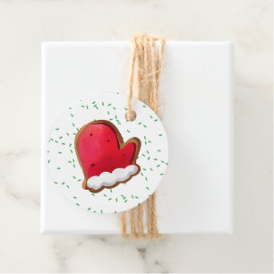 Gingerbread Cookie Mitten Christmas Sprinkles Kids Favor Tags