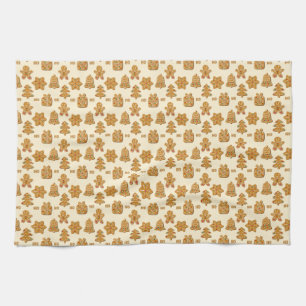 Gingerbread Cookie Pattern Kitchen Towel