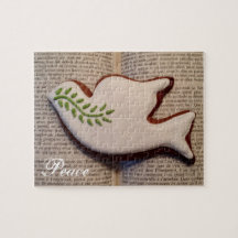 Gingerbread Cookie Peace Dove Puzzle
