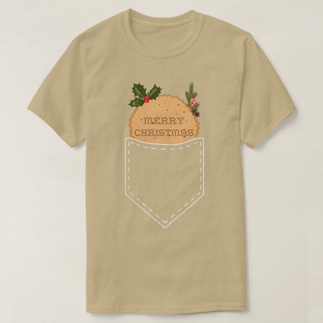 Gingerbread Cookie Pocket Cute Coffee Lovers Merry T-Shirt (Design Front)