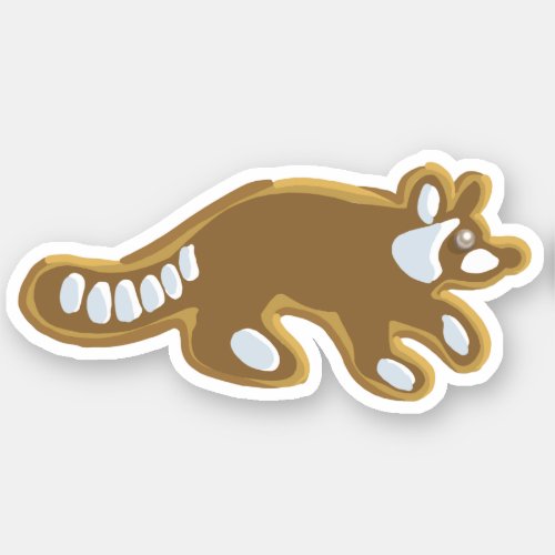 Gingerbread Cookie  Raccoon Sticker