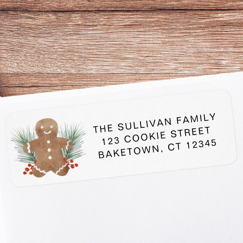 Gingerbread Cookie Return Address  Label