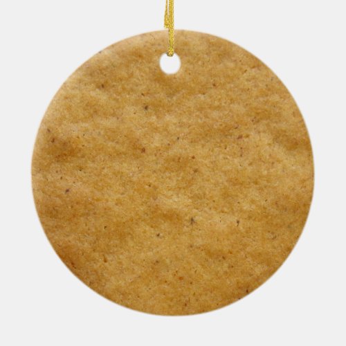 Gingerbread cookie round shaped _ cinnamon ceramic ornament