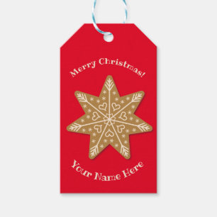 Gingerbread Cookie Snowflake Christmas Gift Tags