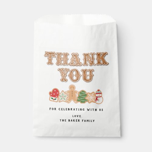 Gingerbread  Cookie  Thank You Favor Bag
