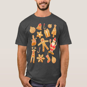Gingerbread Cookie Tray Christmas Baking Lovers  T-Shirt