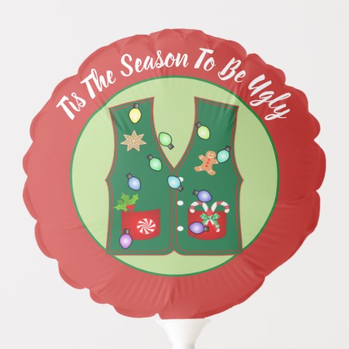 gingerbread cookie ugly christmas sweater party balloon