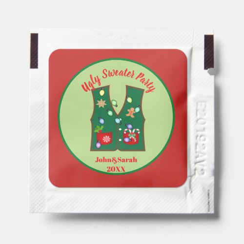 gingerbread cookie ugly christmas sweater party hand sanitizer packet
