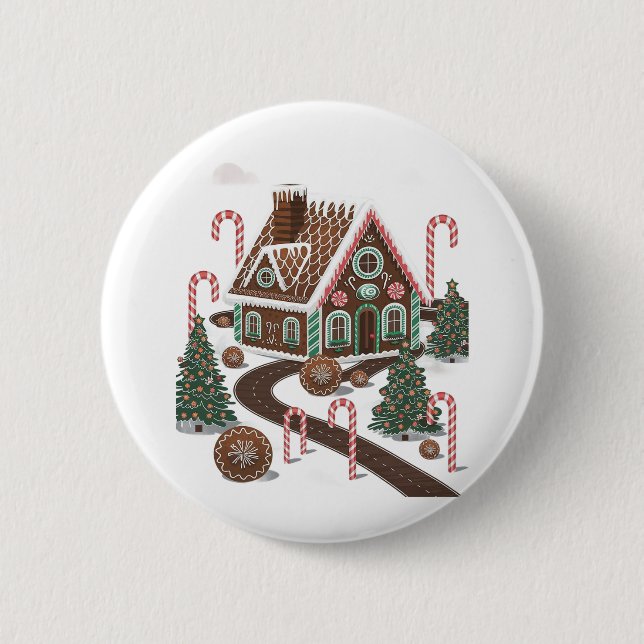 Gingerbread Cookie Wonderland Button (Front)