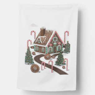 Gingerbread Cookie Wonderland House Flag