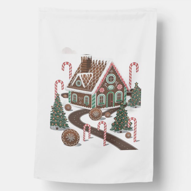 Gingerbread Cookie Wonderland House Flag (Front)
