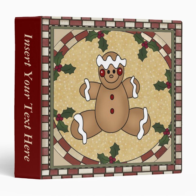 Gingerbread Cookie Xmas Avery Binder (Front/Spine)