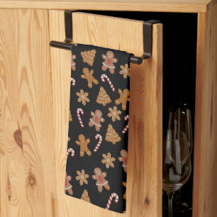 Gingerbread Cookies and Candy Canes Neck Tie Kitchen Towel