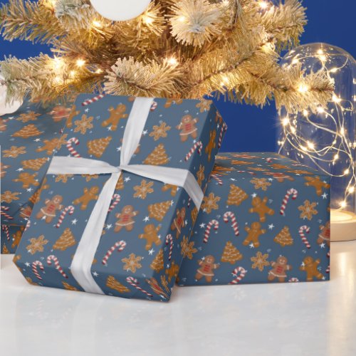 Gingerbread Cookies and Candy Canes Wrapping Paper