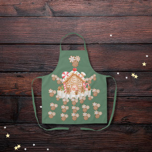 Gingerbread cookies and milk green apron