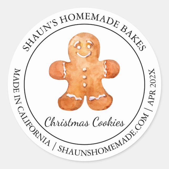 Gingerbread Cookies Baking Modern label (Front)