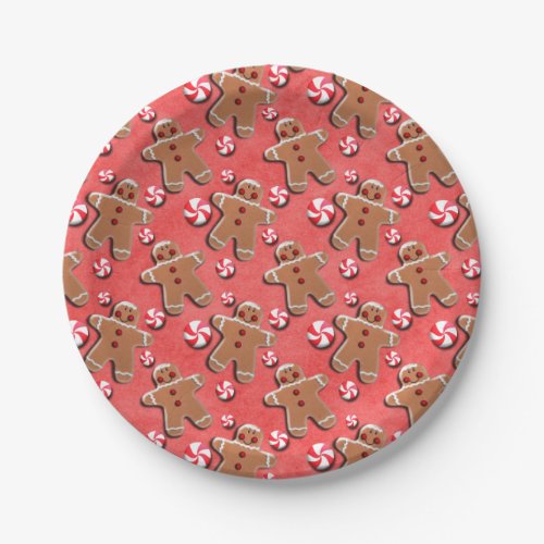 Gingerbread  Cookies Candies Red Paper Plates
