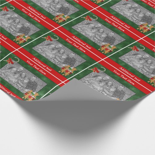 Gingerbread Cookies Candy Cane Your Photo Holiday Wrapping Paper