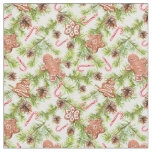 Gingerbread Cookies Candy Canes Christmas Fabric