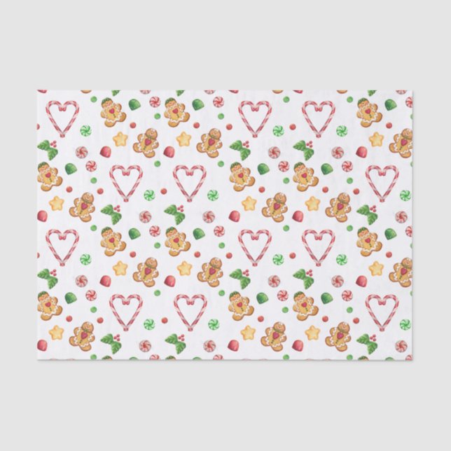 Gingerbread Cookies & Candy Tissue Paper (Front)