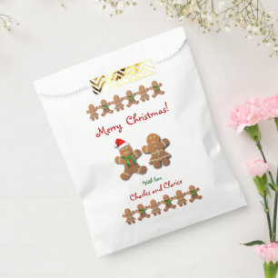 Gingerbread Cookies Celebrating Christmas Favor Bag