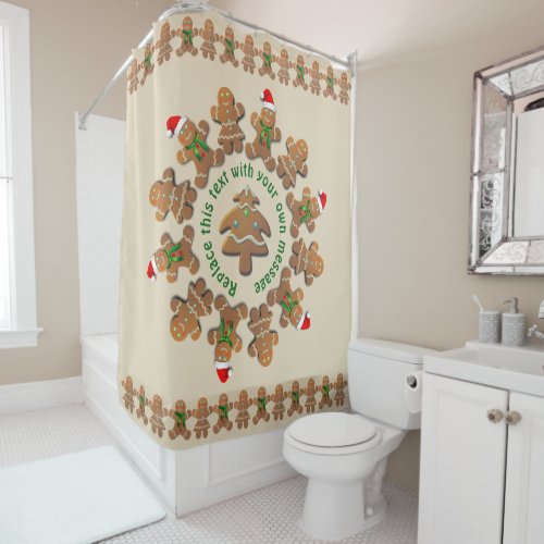 Gingerbread Cookies Celebrating Xmas Shower Curtain