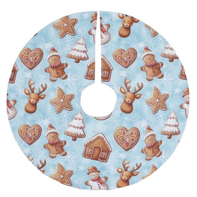 Gingerbread Cookies Christmas Brushed Polyester Tree Skirt (Front)