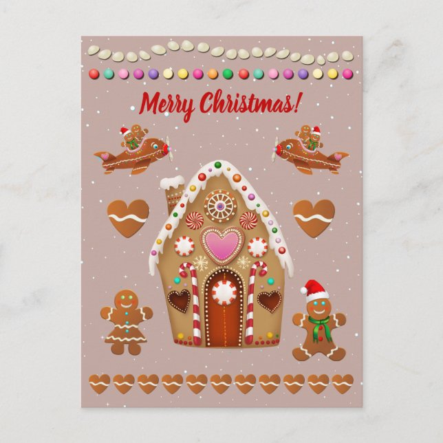 Gingerbread Cookies Christmas Celebration Holiday Postcard (Front)