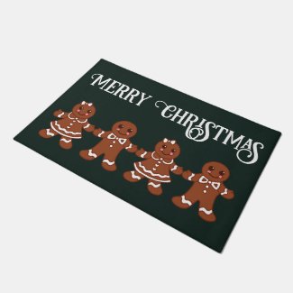 Gingerbread Cookies Christmas Holiday Doormat Rug 