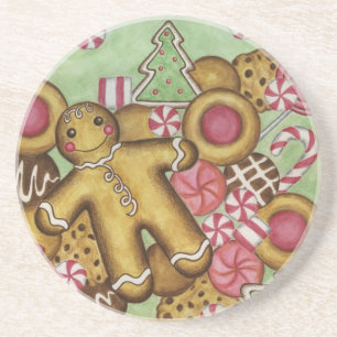 Gingerbread Cookies Christmas Holiday Gift Coaster