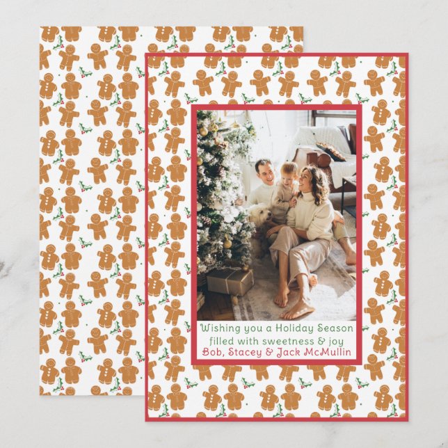 gingerbread Cookies Christmas Holiday Photo Card (Front/Back)
