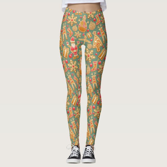 Gingerbread/cookies/Christmas  Leggings (Front)