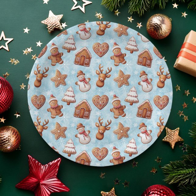 Gingerbread Cookies Christmas Paper Plates (Creator Uploaded)