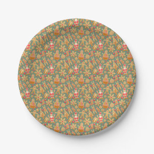 Gingerbread/cookies/Christmas patterned Paper Plates