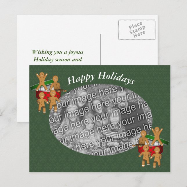 Gingerbread Cookies Christmas Photo Postcard (Front/Back)