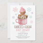 Gingerbread Cookies & Cocoa Girl Baby Shower  Invitation (Front)