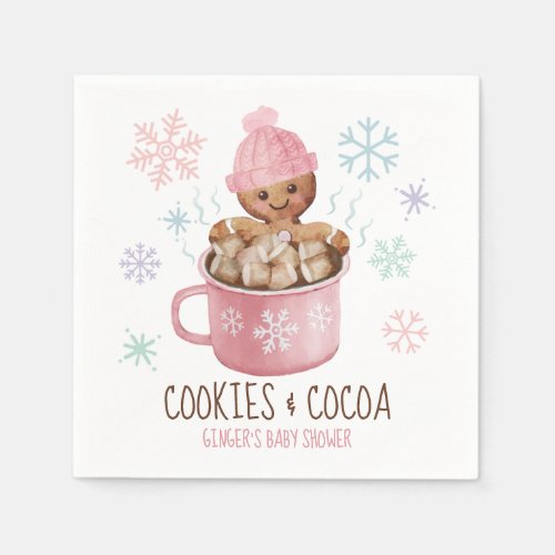 Gingerbread Cookies  Cocoa Girl Baby Shower Napkins