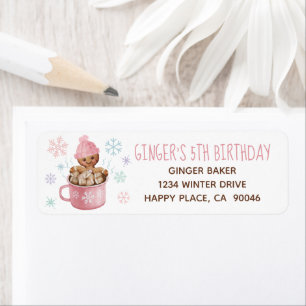 Gingerbread Cookies & Cocoa Girl Winter Birthday Label