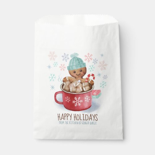 Gingerbread Cookies  Cocoa Happy Holidays  Favor Bag