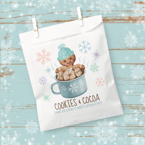 Gingerbread Cookies  Cocoa Winter Boy Birthday Favor Bag