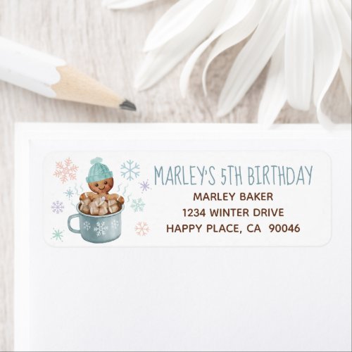 Gingerbread Cookies  Cocoa Winter Boy Birthday  Label