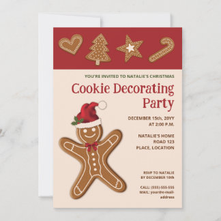 Gingerbread Cookies - Cookie Decorating Party Invitation