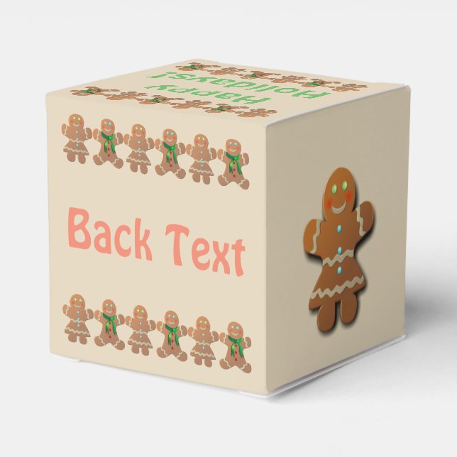 Gingerbread Cookies Dancing Favor Boxes (Back Side)