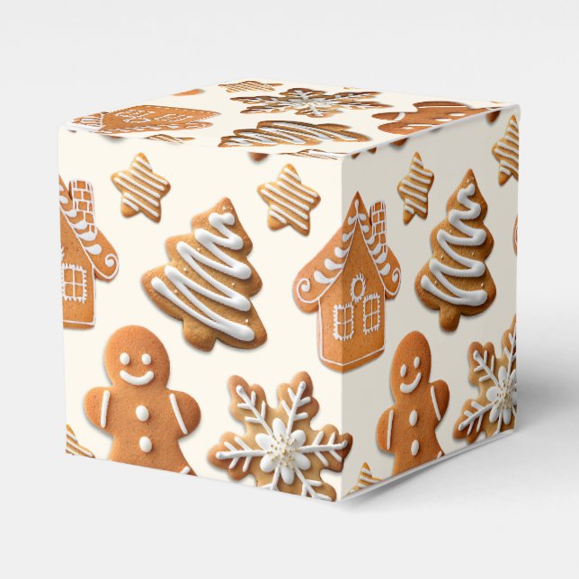 Gingerbread Cookies Favor Boxes (Front Side)