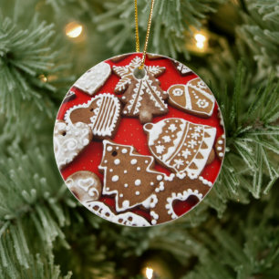 Gingerbread Cookies Festive Holiday Baking Ceramic Ornament