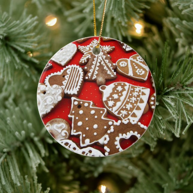 Gingerbread Cookies Festive Holiday Baking Ceramic Ornament (Tree)