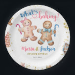 Gingerbread Cookies Gender Reveal Paper Plate<br><div class="desc">Christmas Cookies Gender Reveal Plate,  Winter Pink Bow Paper Plate,  Christmas Ornaments Gender Reveal Paper Plate,  Gingerbread House Christmas Gender Reveal,  Whats Baking Cookies Gender Reveal Invitation.</div>