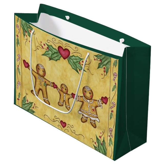 Gingerbread Cookies Gift Bag (Front Angled)