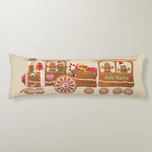 Gingerbread Cookies Happy Train Body Pillow