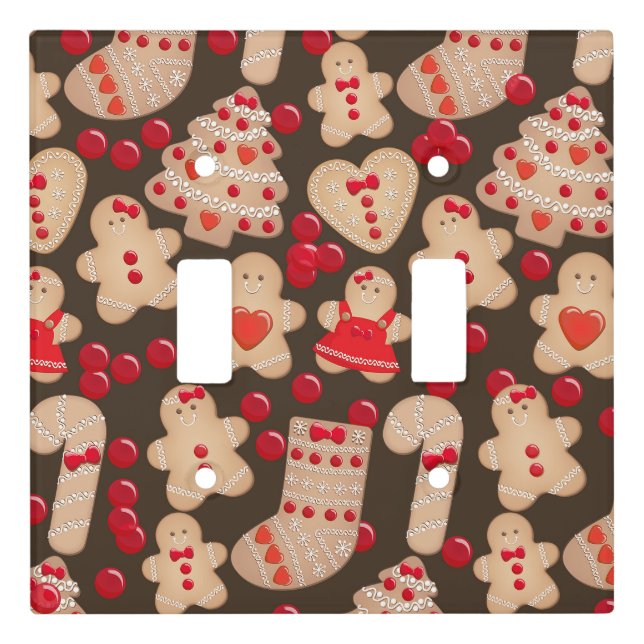 Gingerbread Cookies Holiday Cookie Christmas Light Switch Cover (Front)